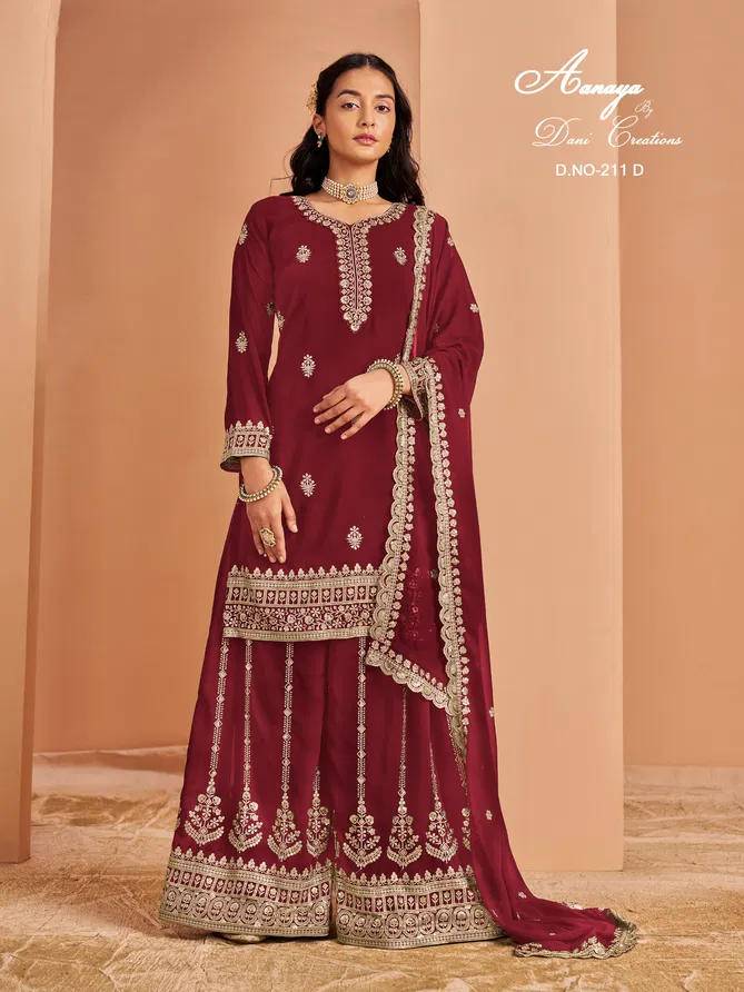 Aanaya Vol 211 By Dani Faux Georgette Salwar Suits Orders In India